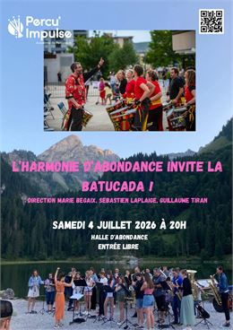 Affiche concert harmonie d'Abondance et batucada Percu'Impulse - Percu'Impulse