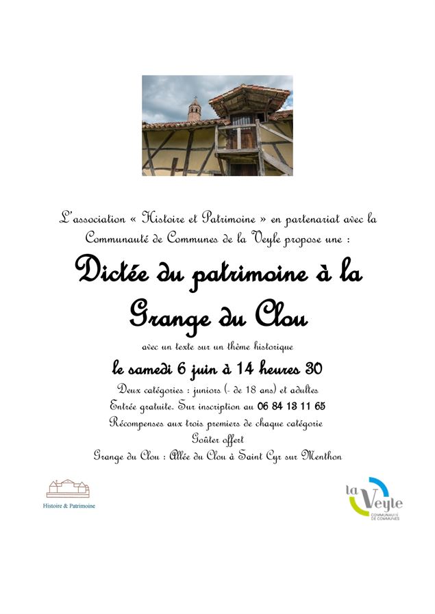 Affiche dictée - Histoire et Patrimoine