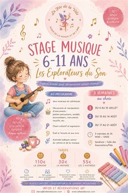 L'affiche détaille le programme du stage - Alexia La Fée de la Voix