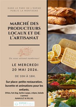 L'affiche détaille le programme du marché - ehpad public La Montagne
