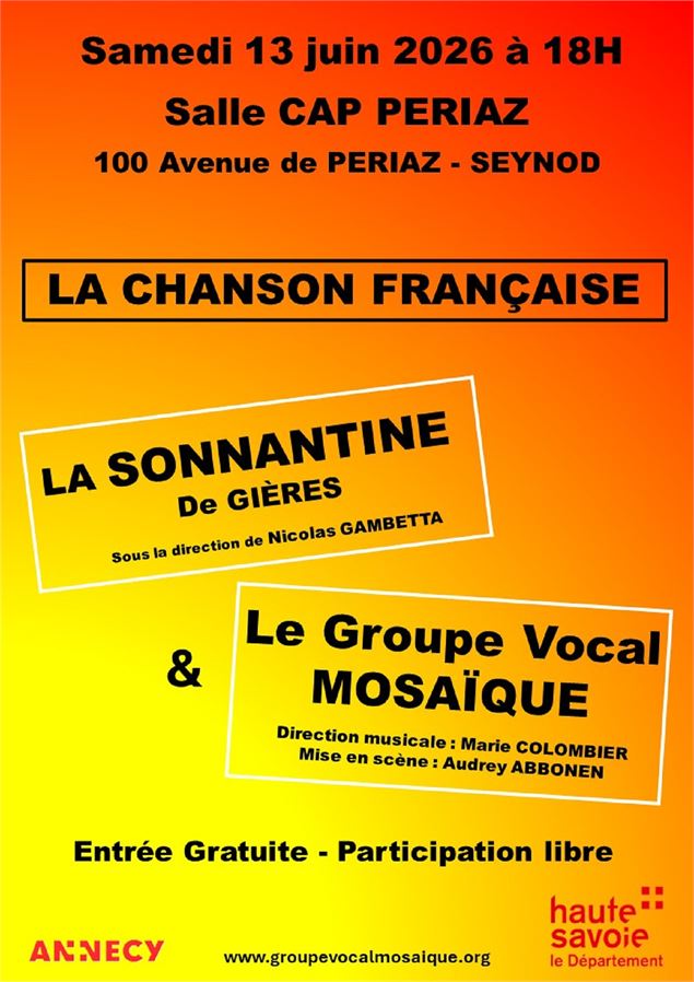 Rencontre autour de la Chanson Française_Annecy - Groupe Vocal Mosaïque