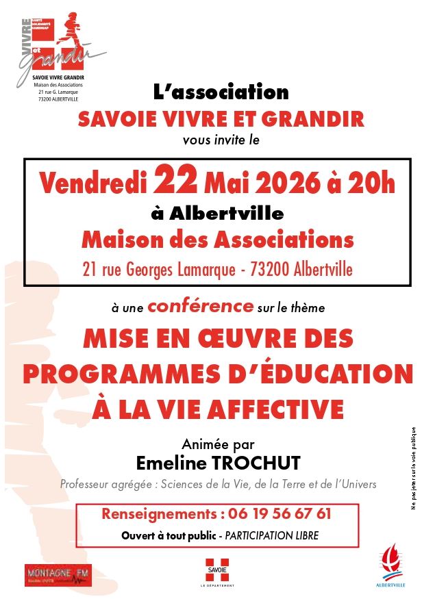Conférence : mise en oeuvre des programmes d'éducation à la vie affective_Albertville