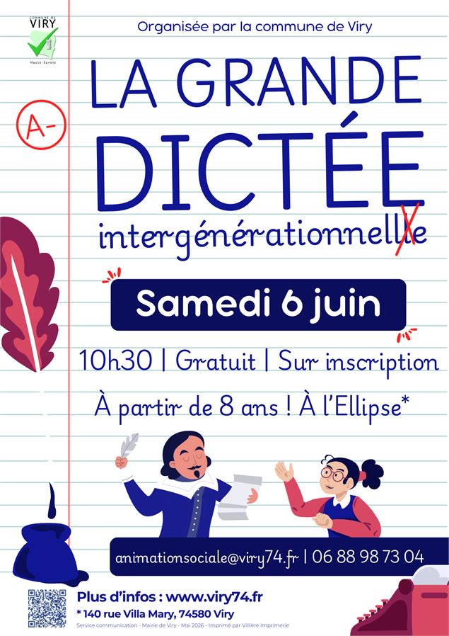 Grande Dictée Intergénérationnelle - ©Freepik pour les illustrations