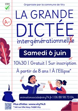 Grande Dictée Intergénérationnelle - ©Freepik pour les illustrations