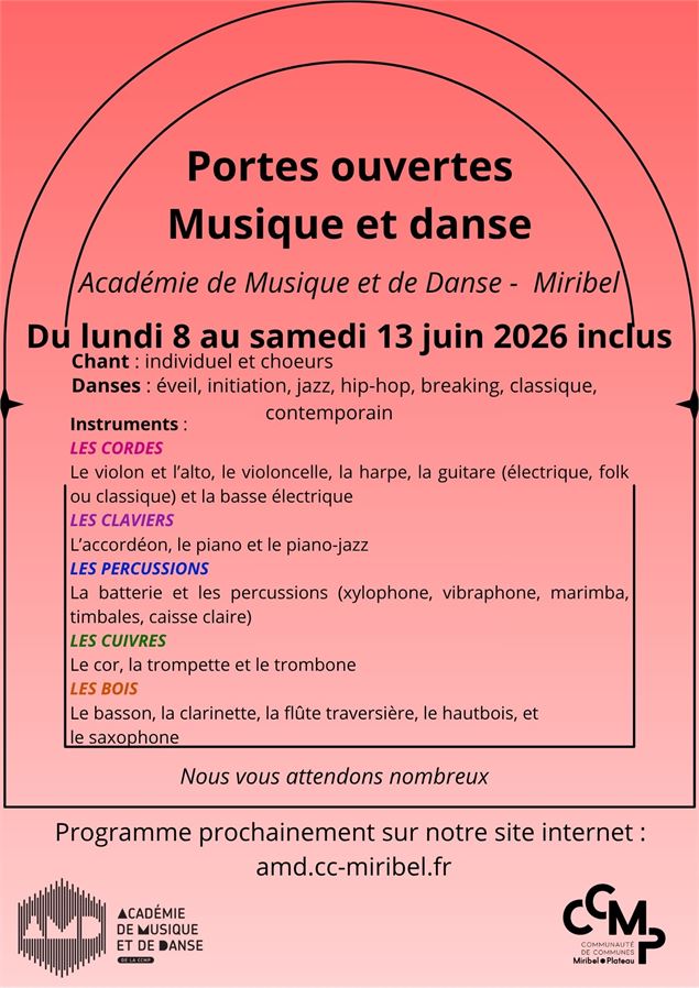 Portes ouvertes de l'Académie de Musique et de Danse - AMD