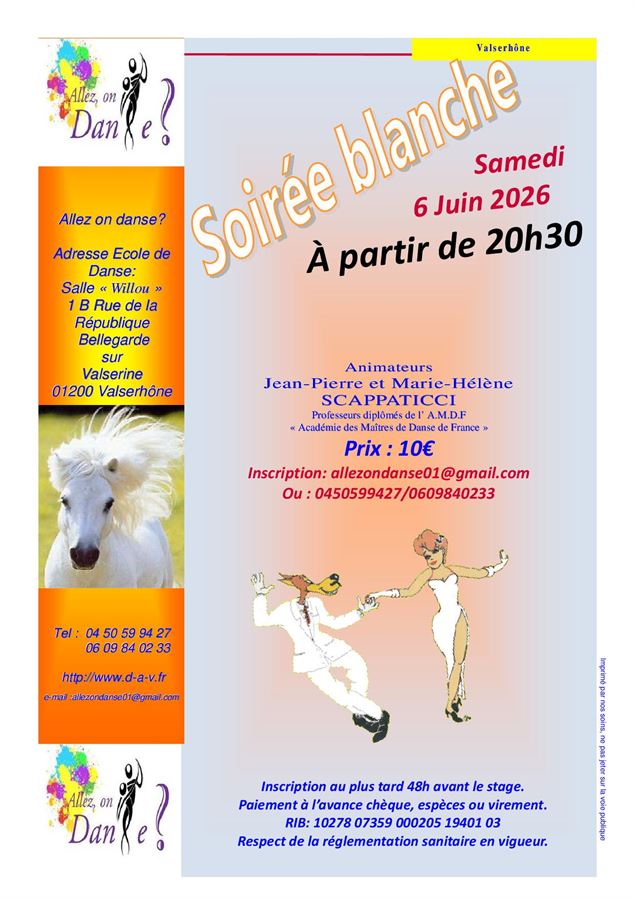 Soirée Blanche toutes danses_Valserhône - Allez on danse