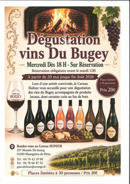 Dégustation vins du Bugey au caveau Dufour_Massignieu-de-Rives - Dégustation vins du Bugey au caveau