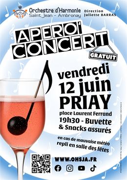 Affiche Apéro' Concert Priay 2026 - OHSJA - Grégory DUBUS