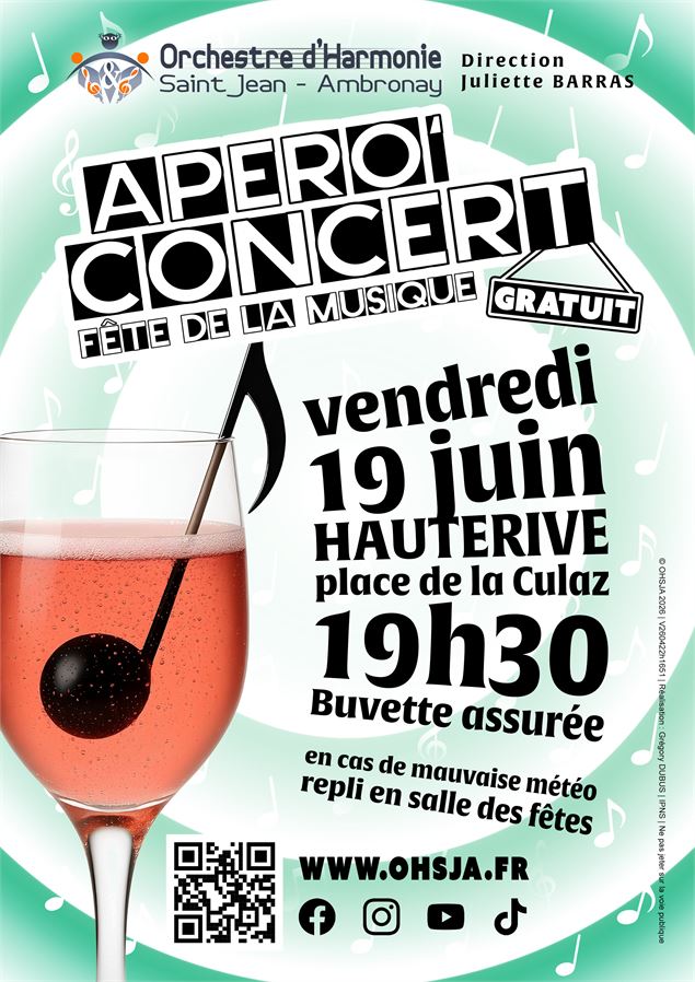 Affiche Apéro' Concert Hauterive 2026 - OHSJA - Grégory DUBUS