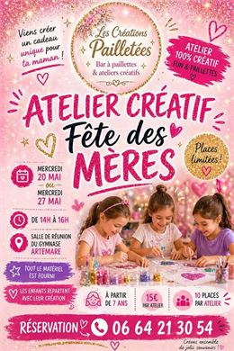 Atelier créatif spécial fêtes des mères_Artemare - Les Créations Pailletées