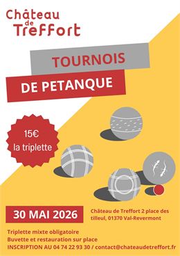 Affiche Tournoi de pétanque - Château de Treffort