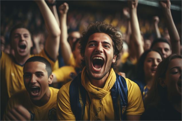 Groupe de supporters criant leur joie - Freepick