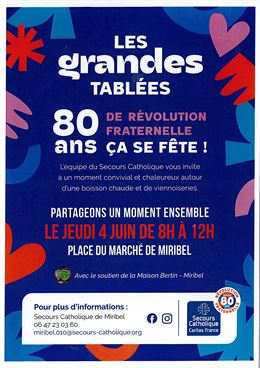 "Les Grandes Tablées" - Secours Catholique