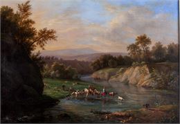 Prosper Dunant, Bord du Fier sous Brogny, huile sur toile, MCA, inv. 10617 - Musées d'Annecy