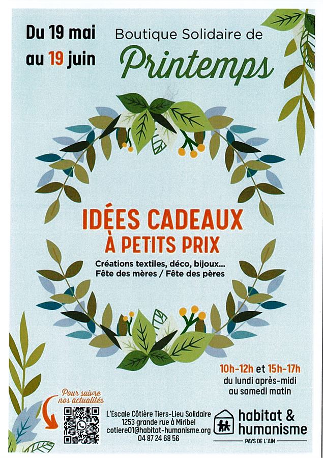 Boutique Solidaire du Printemps avec Habitat et Humanisme_Miribel - Habitat et Humanisme_Miribel