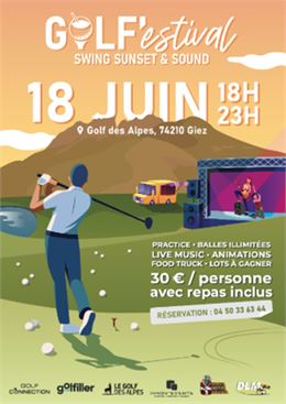 Affiche illustrée Golf'Estival - Golf des Alpes