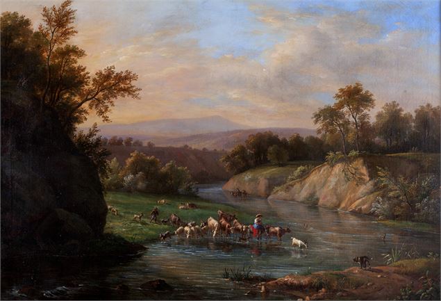 Prosper Dunant, Bord du Fier sous Brogny, huile sur toile, MCA, - Christian Rome