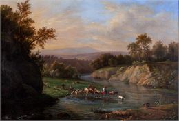 Prosper Dunant, Bord du Fier sous Brogny, huile sur toile, MCA, - Christian Rome