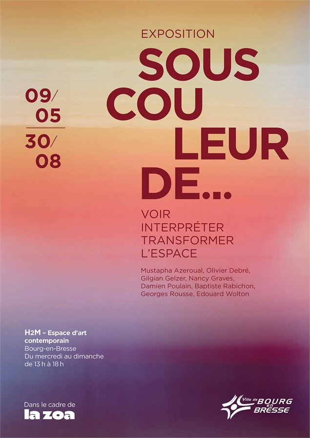 Affiche Sous couleur de... - Ville de Bourg-en-Bresse, service Communication, mars 2026 - Création S