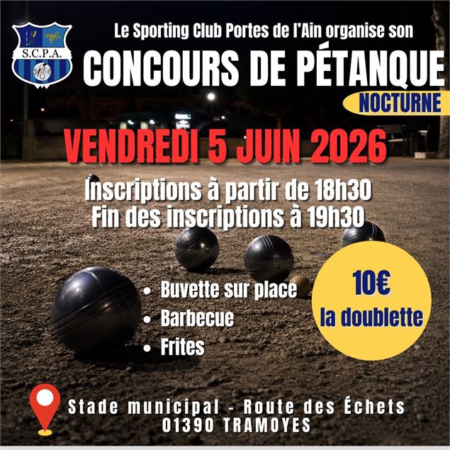 Concours de pétanque nocturne - Sporting Club Portes de l'Ain