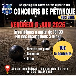 Concours de pétanque nocturne - Sporting Club Portes de l'Ain