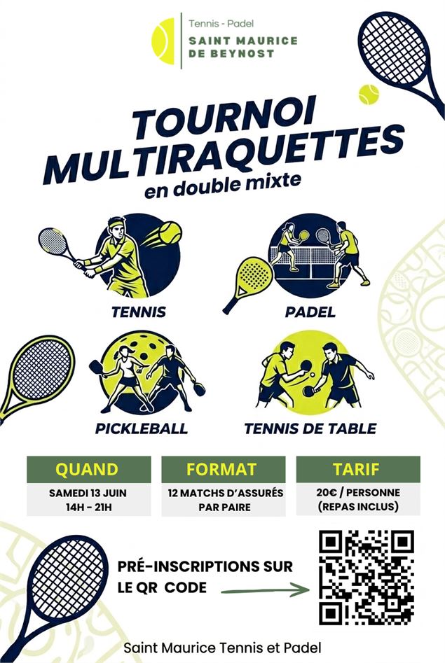 Tournoi multi-raquettes en double mixte - Saint Maurice Tennis et Padel