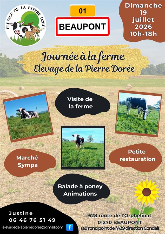 Affiche Journée à la ferme - ©Élevage de la Pierre Dorée