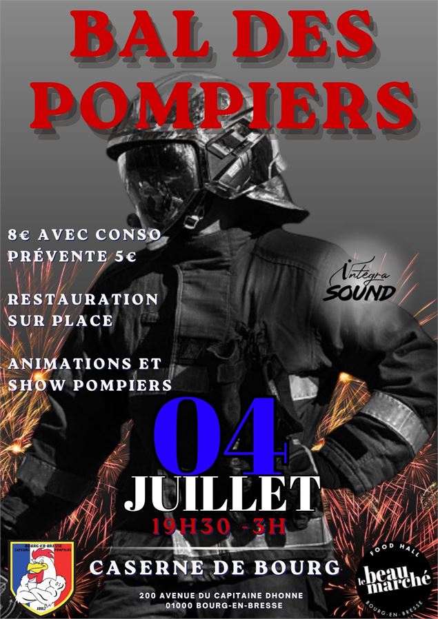 Flyers du Bal - Amicale Des Sapeurs pompiers de Bourg