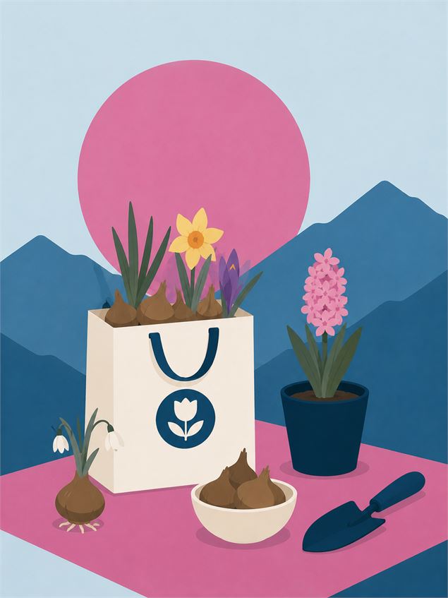 Distribution de fleurs à bulbes de printemps_Courchevel