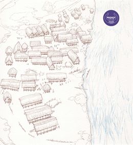 Évocation du grand village palafittique de Conjux, lac du Bourget, autour de l'année -810 - Pierre-Y