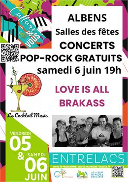 Concerts pop-rock gratuits LOVE IS ALL / BRAKASS - Commune d'Entrelacs / Love is all