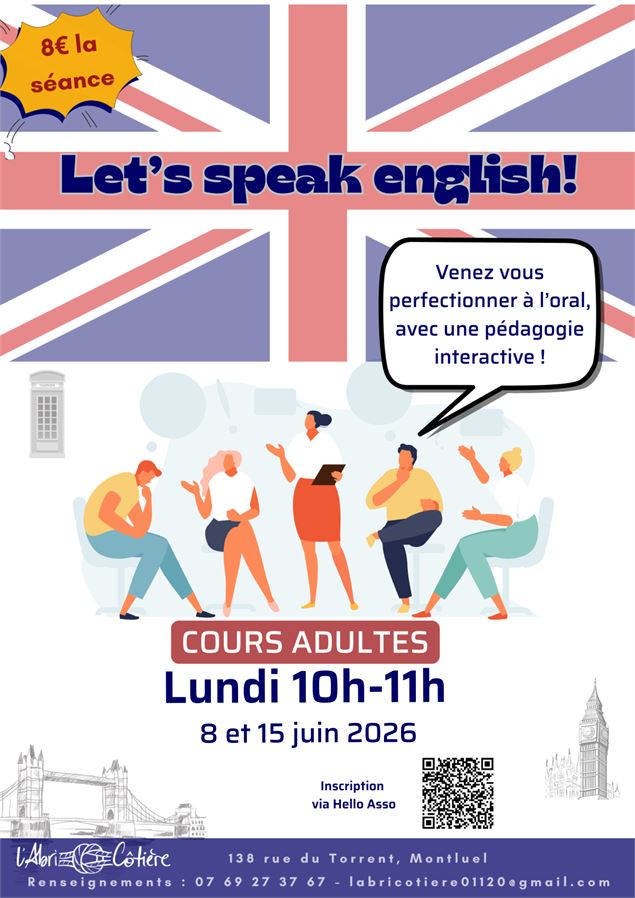 Let’s Speak English à l’AbriCôtière (Cours d'anglais adulte)_Montluel - L'AbriCôtière
