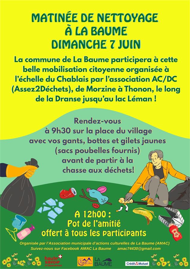 Venez nombreux à la matinée nettoyage à La Baume dimanche 7 juin à partir de 9h30. - AMAC
