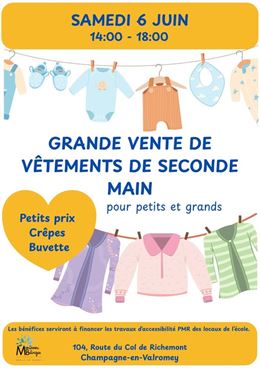 Vente de vêtements de seconde main_Champagne-en-Valromey - Ecole Bilingue Montessori