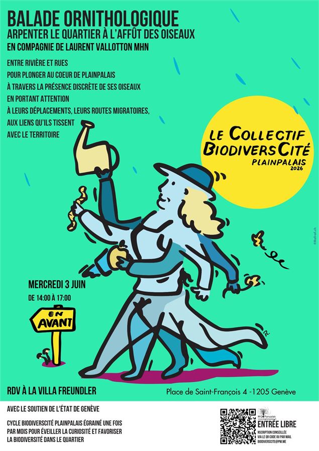 Balade ornithologique  
ARPENTER LE QUARTIER À L'AFFÛT DES OISEAUX - RAFRAF