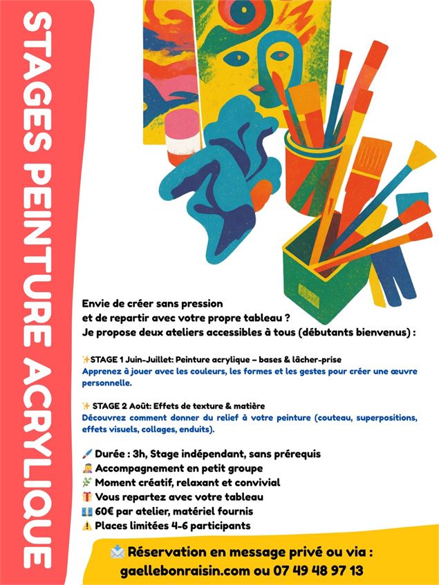 Stage Acrylique débutant_Les Carroz-d'Arâches