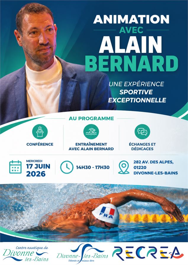 Animations avec Alain Bernard - © 2026 Centre nautique de Divonne-les-Bains – Tous droits réservés