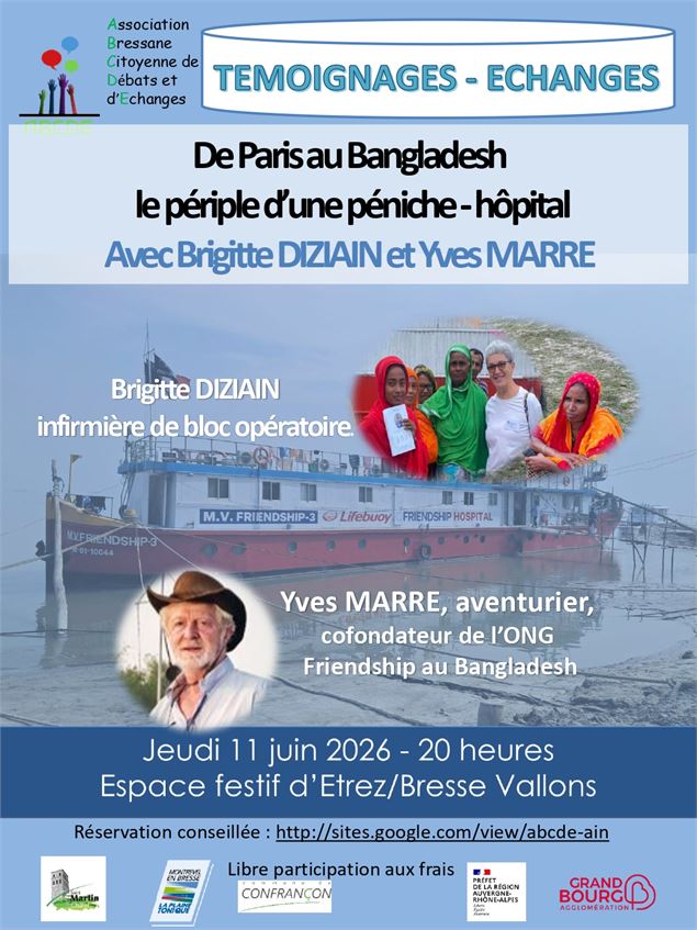 Conférence-débat : De paris au Bangaldesh : le  périple du bateau-hôpital - autorisation des confére