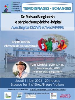 Conférence-débat : De paris au Bangaldesh : le  périple du bateau-hôpital - autorisation des confére