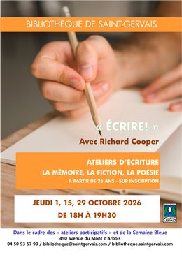 Atelier d'écriture - avec Richard Cooper_Saint-Gervais-les-Bains - Mairie Saint Gervais
