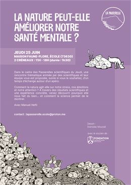 Les Passerelles Scientifiques du jeudi : La nature peut-elle améliorer notre santé mentale ?_École -
