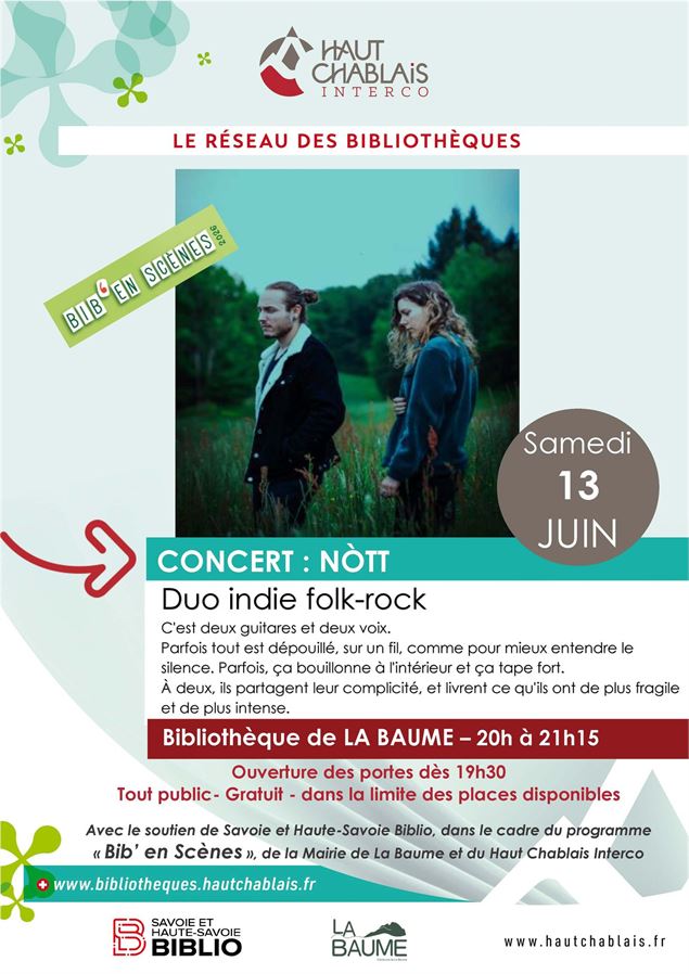 Concert  du duo NÒTT La Baume - Bibliothèque la Baume