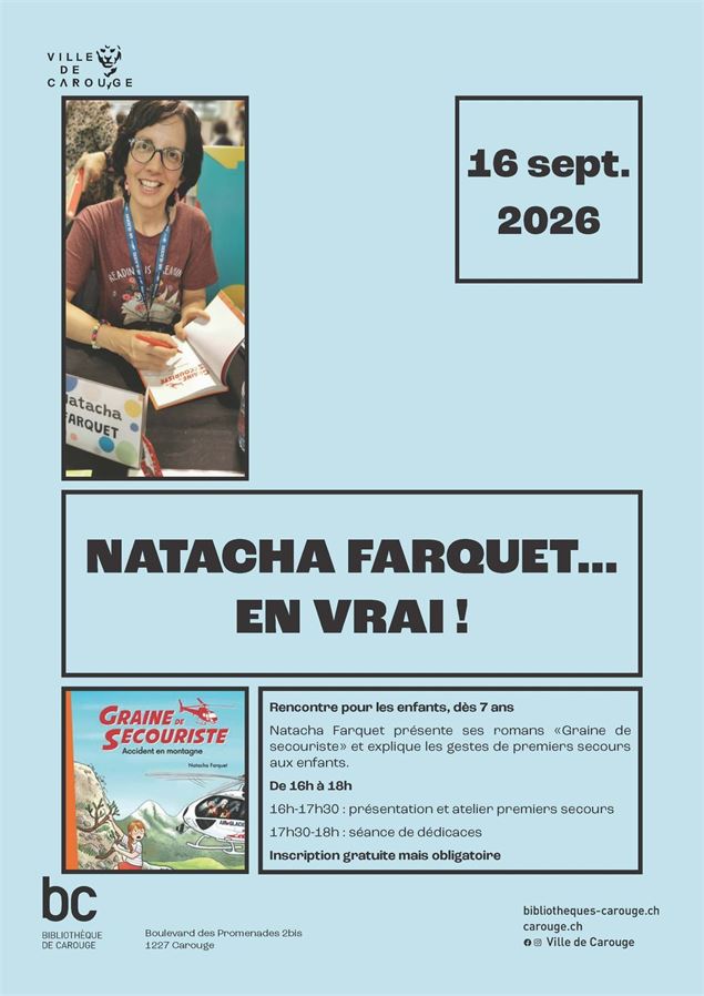 Natacha Farquet... en vrai ! : rencontre pour les enfants dès 7 ans - DR