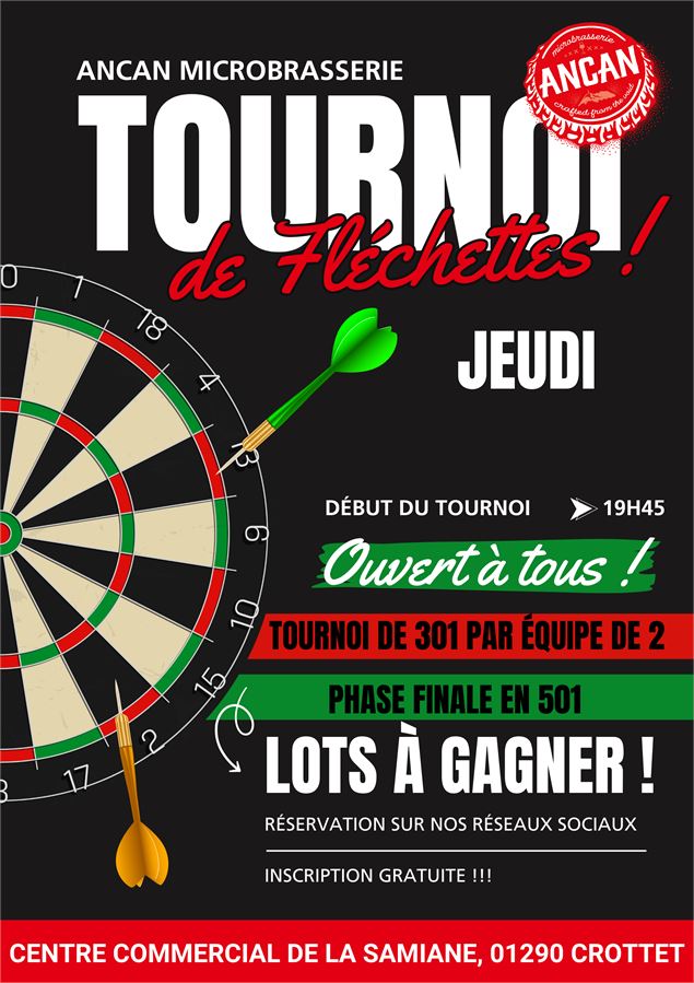 Affiche tournoi de fléchettes - SAS 2ARM