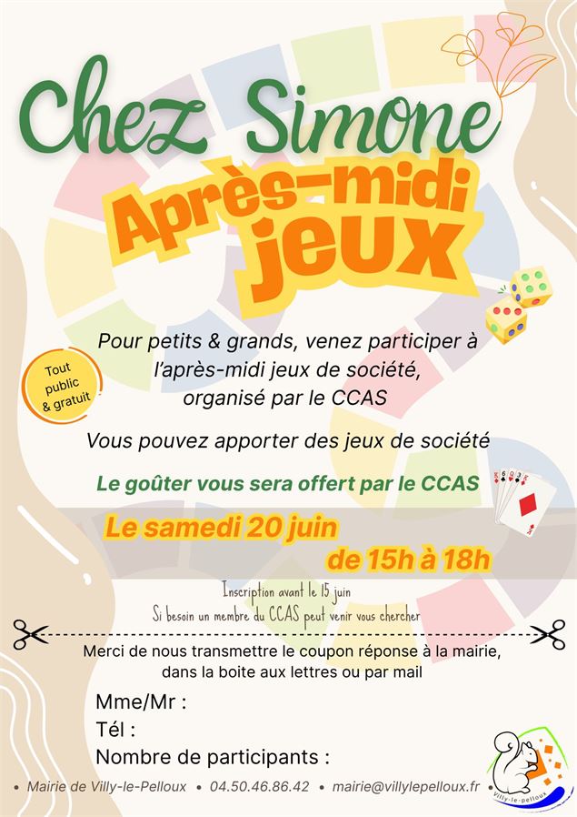 Chez Simone, après-midi jeux - Mairie de Villy Le Pelloux