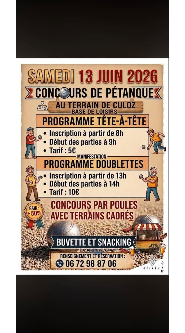 Concours de pétanque (tête à tête et doublette)_Culoz-Béon - Pétanque culozienne