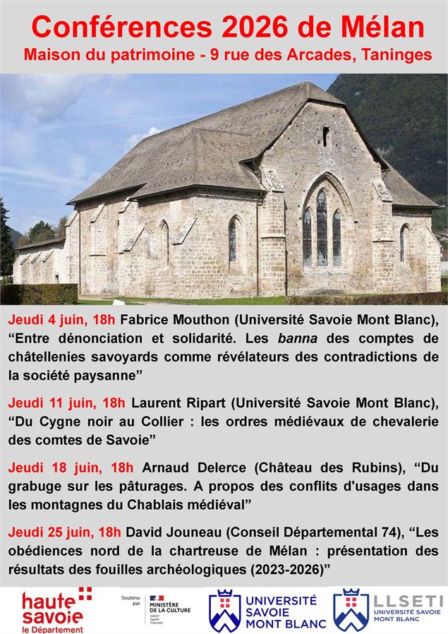 Visuel du cycle des conférences de Mélan. - Arcade