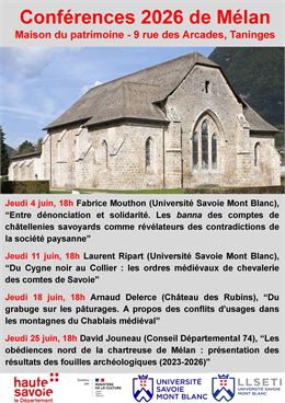 Visuel du cycle des conférences de Mélan. - Arcade