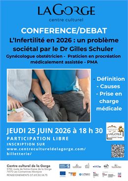 Conférence "L'infertilité en 2026 : un problème sociétal" par le Docteur Gilles Schuler au Centre Cu