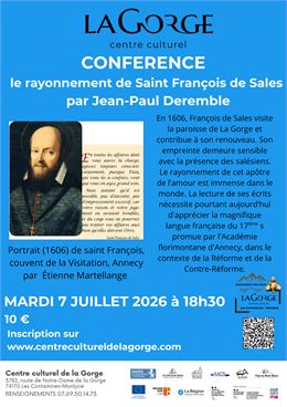 Conférence "Le rayonnement de Saint François de Sales par Jean-Paul Deremble" au Centre Culturel de 